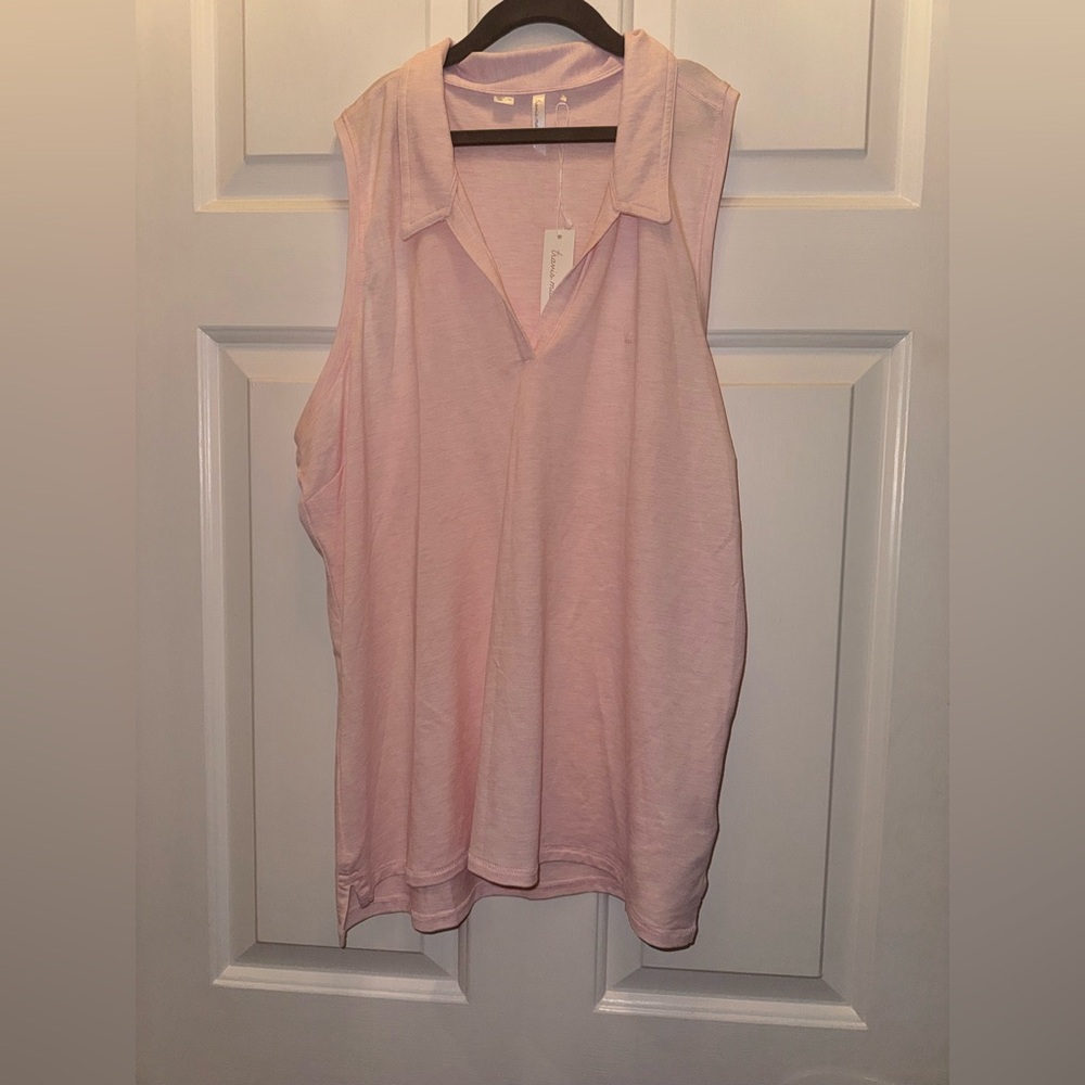 NWT TravisMathew MAJORCA Sleeveless Polo XXL Heather Pink Sold Out - Picture 6 of 13